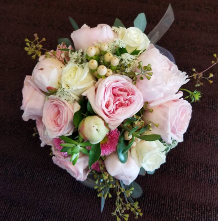 Pink Love Wedding Bouquet, Hand tied