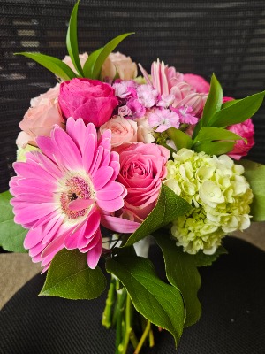 Pink Medley Prom Hand held bouquet