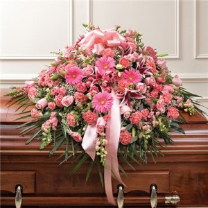 Pink Mixed Half Casket Cover  
