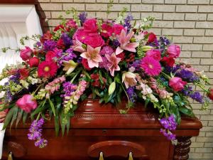 Pink and Purple Remembrance Casket Spray in Henderson, TX | RAYFORD FLORIST & GIFTS Pink and Purple Remembrance Casket Spray in Henderson, TX | RAYFORD FLORIST & GIFTS