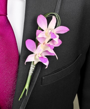 CHIC PINK ORCHID  Prom Boutonniere in Decatur, TX | Farmhouse Flowers and Gift Shop