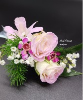 PINK ORCHID & ROSE Boutonniere 