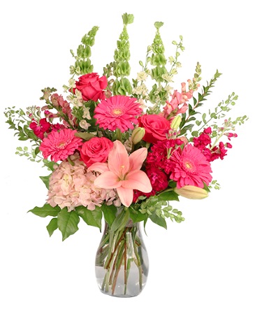 Pink Party Vase Arrangement in Darien, CT | DARIEN FLOWERS