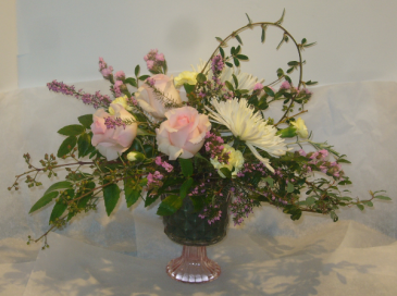 PINK PEDESTAL Floral Arrangement