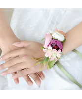 Pink Peony  Corsage Bracelet