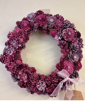 Pink Pinecone Wreath
