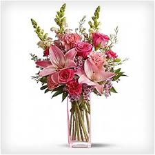PINK POSIES AND LILLIES VASE