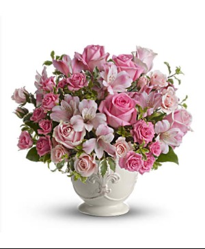 Pink Potpourri Ceramic vase of pink florals