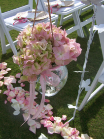Pink Princess Aisle Markers Wedding Flowers