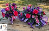 Pink & Purple Silk Cemetery ensemble w/solar 