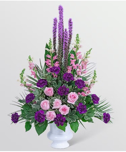 Pink & Purple Tribute Spray Funeral Arrangement
