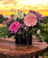 Pink & Purple & White flowers in the purse Purse Arrangement 