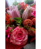 Pink, Red And White Handtied 