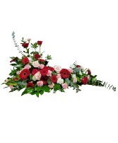 pink, red and white Memorial -gbn3 urn arrangement