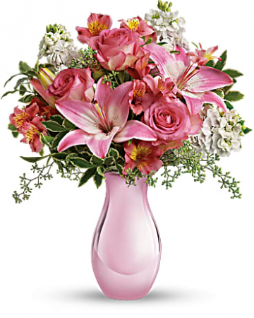 Pink Reflections Bouquet with Roses Fresh Arrangement