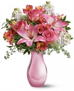 Pink Reflections with Roses by Enchanted Florist