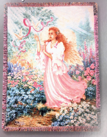 Pink Ribbon Angel afghan