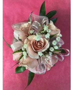 Pink rose and Gyp Corsage