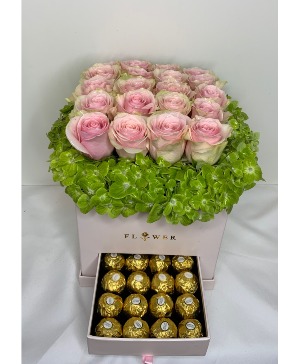 Pink Rose Box & Candy Floral Box