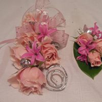PINK ROSE CORSAGE AND BOUTONNIERE 