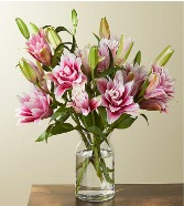 Pink Rose Lily Arrangement  