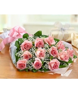Pink Rose wrapped bouquet  