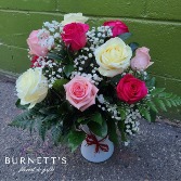 Pink Roses (mixed pinks) Vase Arrangement