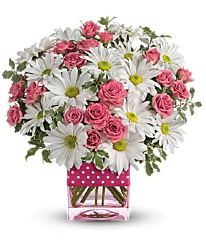 Pink Roses & White Daisies 