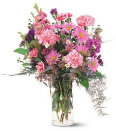 Pink Sentiment Vase Arrangement