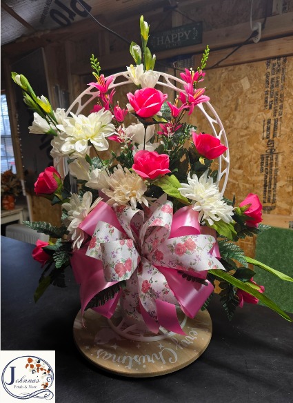 Pink Silk weighted Sympathy Basket  