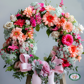 Pink Solitude Standing Wreath