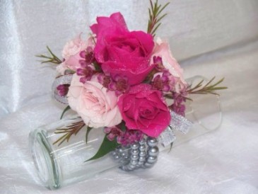 Pink Spray Roses Wrist Corsage