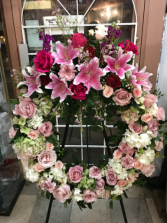 Pink Standing Wreath 