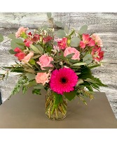 Pink Summer Garden  Vase Arrangement