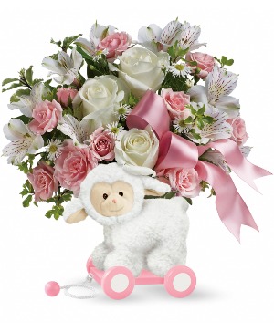 Pink Sweet Little Lamb Arrangement 