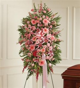 Pink Sympathy Standing Spray Funeral