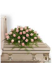 Pink Tranquility Casket Spray Funeral Arrangement