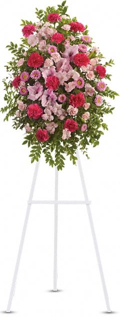 Pink Tribute Spray Flowers Funeral