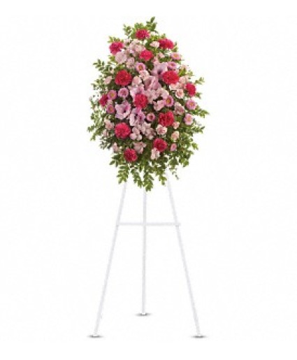 Pink Tribute Spray T249-2A Funeral Spray
