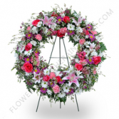 Pink Tribute Wreath Arrangement 