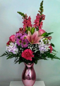 PINK VISION VASE ARRANGEMENT