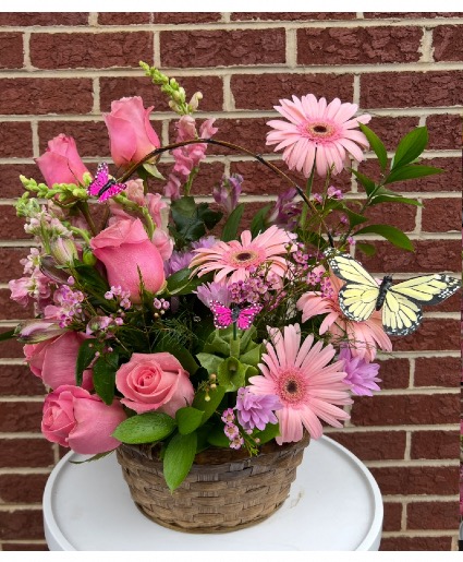 Pink Whisper Floral Basket