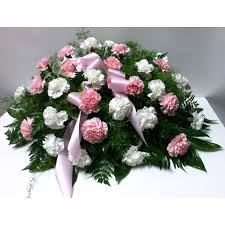 Pink & White Carnations Casket Spray