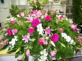 Pink & White Casket Spray 
