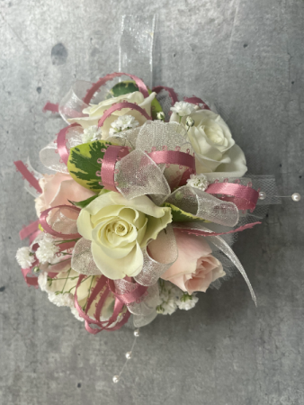 PINK & WHITE DELIGHT PROM CORSAGE