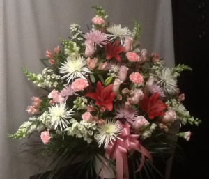 Pink & White Remembrance Sympathy Arrangement