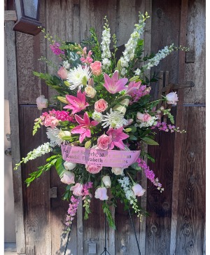 Pink & white Spray Standing Spray