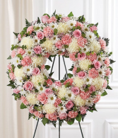 Pink & White Standing Wreath 