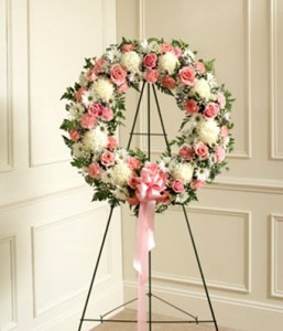 Pink & White Standing Wreath 