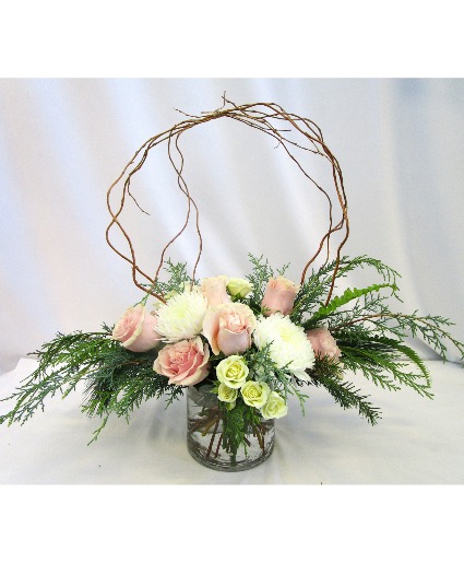 PINK WINTER ROMANCE  FRESH FLOWERS VASED